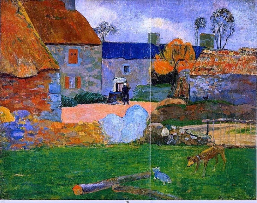 Paul Gauguin The Blue Roof, 20"x25" Gallery Wrapped Canvas Print