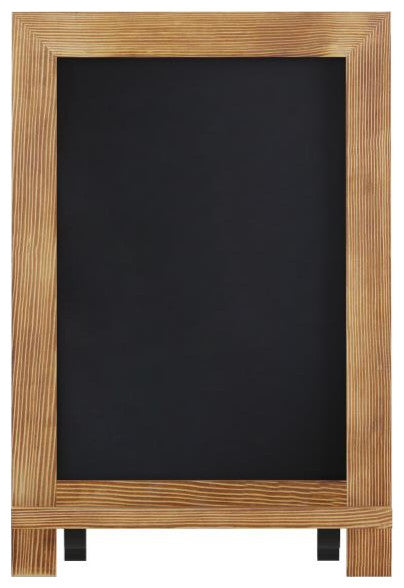 Canterbury Magnetic Chalkboard WithMetal Scrolled Legs, Hang or Countertop Board, Torched Brown