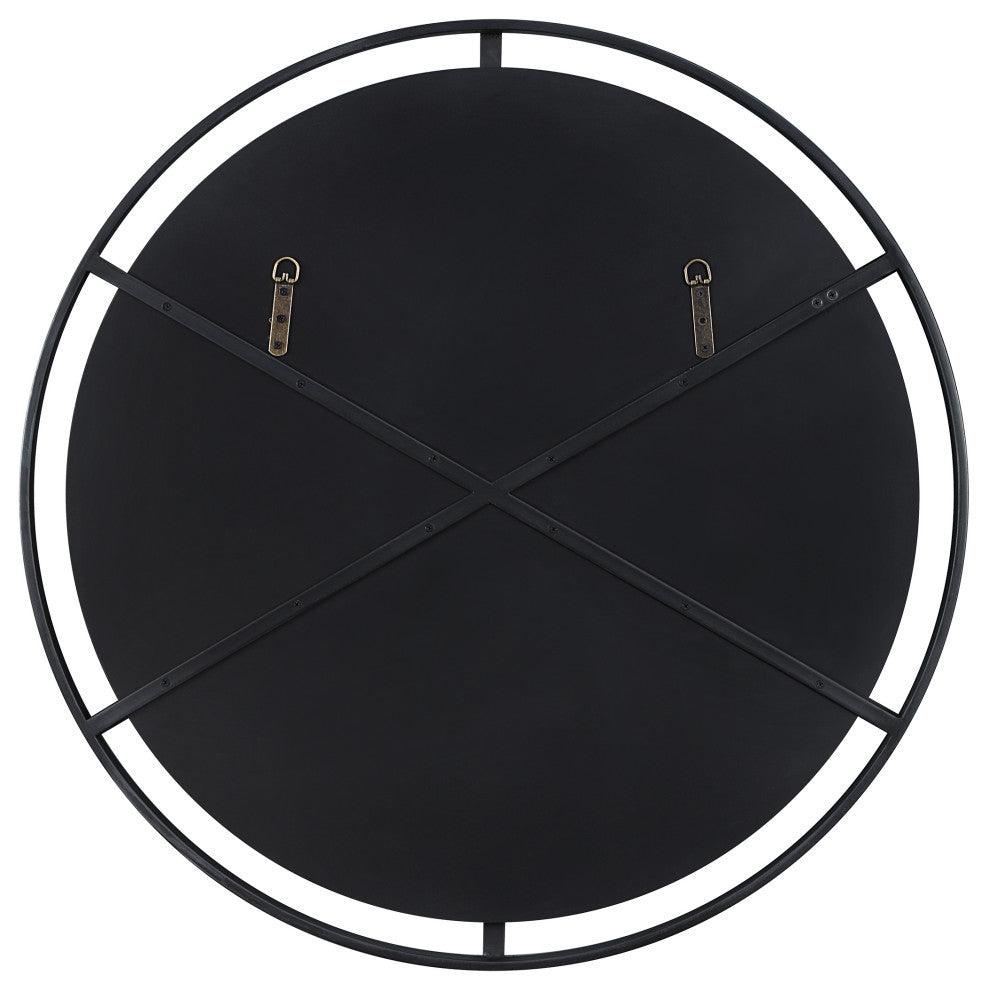 Uttermost Cashel Round Mirror, Iron Frame/Satin Black