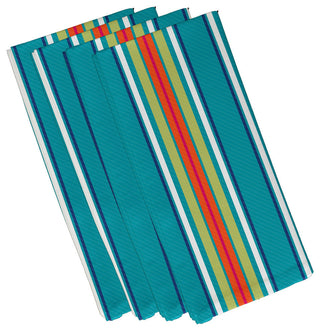 Multi-Stripe, Stripe Print Napkin, Set of 4, Turquoise