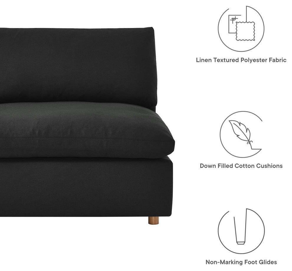 Modular Sectional Deep Sofa Set, Black, Fabric, Modern, Lounge Cafe Hospitality