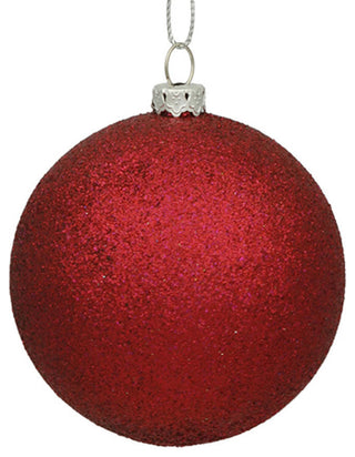 Vickerman 4.75" Wine Glitter Ball Ornament, 4 per Bag