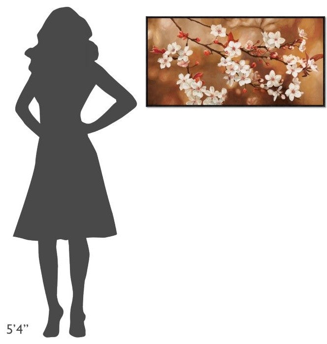 "Sakura" Framed Canvas Giclee by Thomlinson, 37x19"