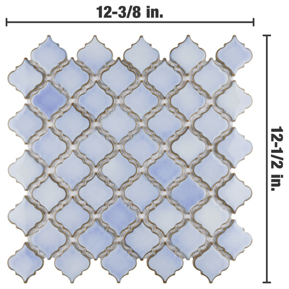 Hudson Tangier Mosaic Floor and Wall Tile, Frost Blue