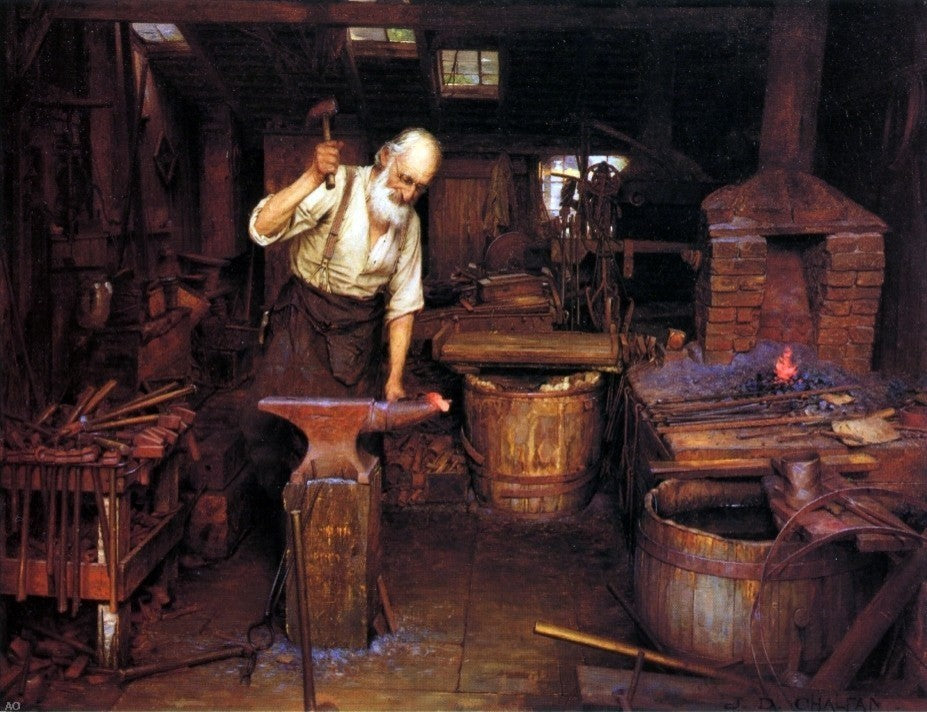 Jefferson David Chalfant The Blacksmith, 21"x28" Wall Decal