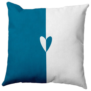 Modern Heart Decorative Throw Pillow, Teal, 26"x 26"
