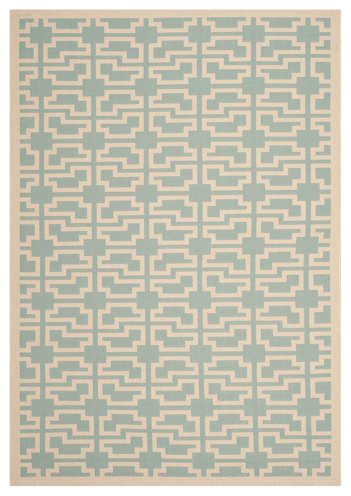 Safavieh Courtyard Cy6015-223 Geometric Outdoor Rug, Aqua/Beige, 2'7"x5'0"