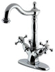 Kingston Brass Two-Handle Bathroom Faucet With Brass Pop-Up, Polished Chrome