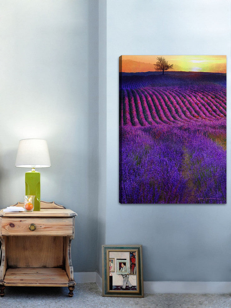 "High Summer Lavenders" Painting Print on Canvas by Chris Vest