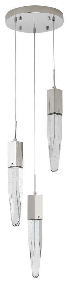Bethel International ADS24C12CH 3 Light Chandelier, Chrome