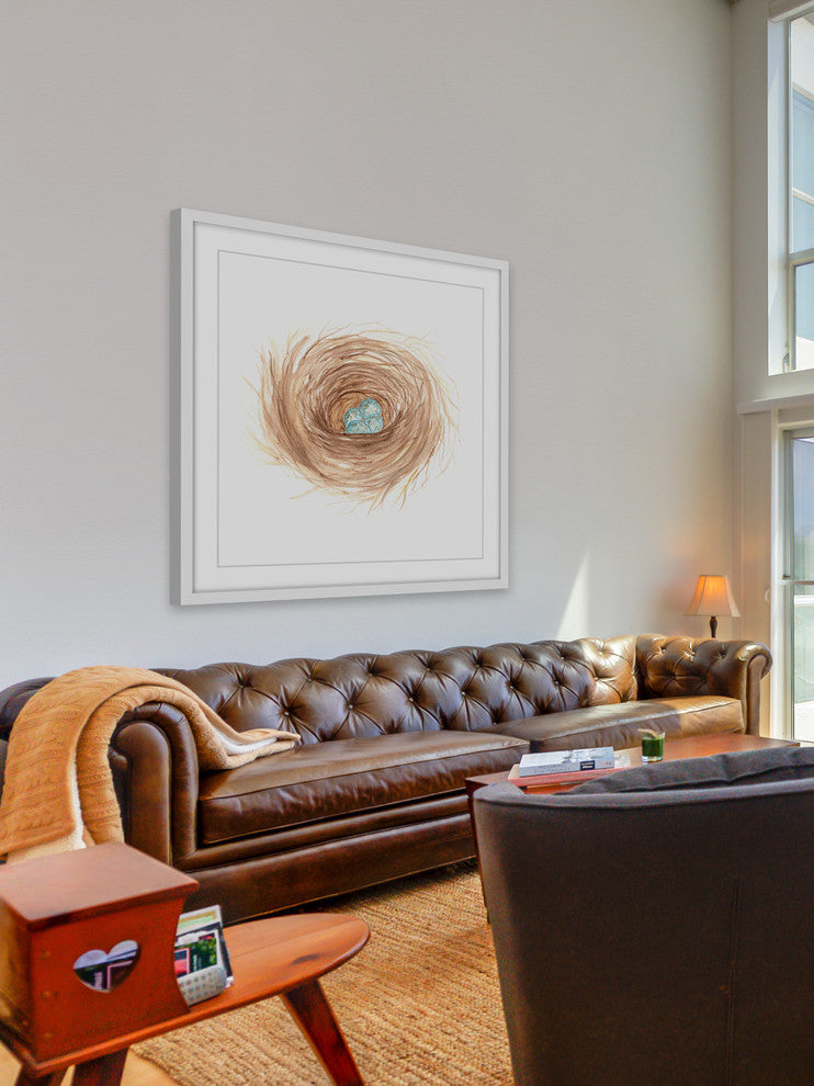Marmont Hill, "Nest" by Thimble Sparrow Framed Painting Print, 18x18
