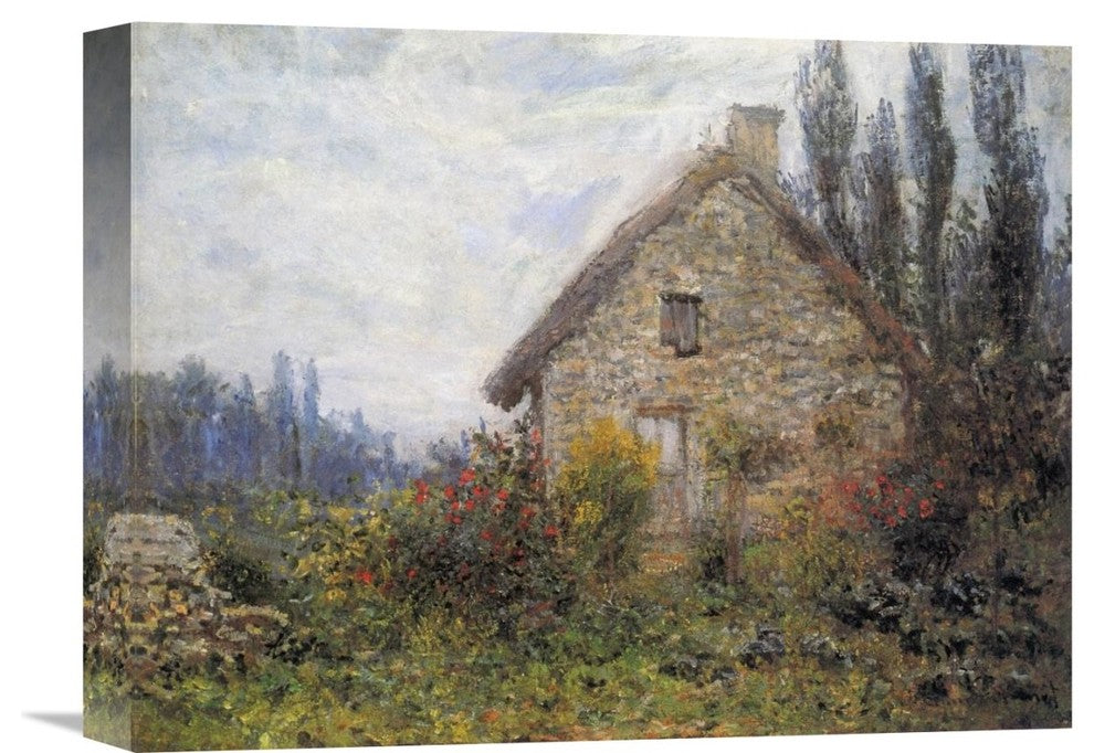 "Cottage 1879" Stretched Canvas Giclee by Claude Monet, 16"x12"