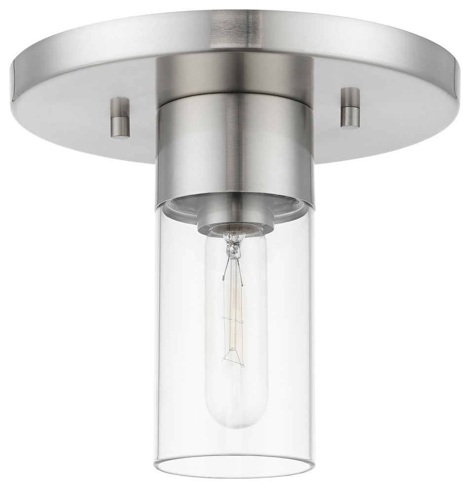 Carson 1 Light Brushed Nickel Flush Mount