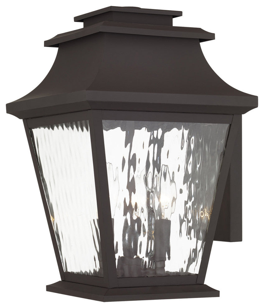 Livex 20235-07 3-Light Bronze Outdoor Wall Lantern, Bronze
