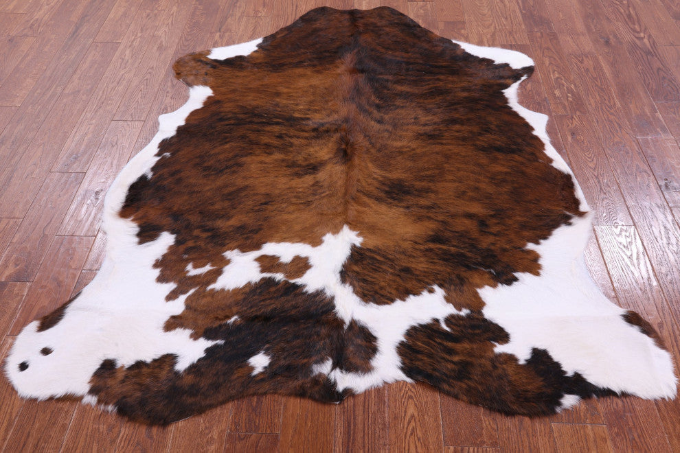 Organic Natural Hair-On Cowhide Area Rug 6' 6" X 5' 9" C1576