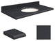Quartz 31"x22" 1 Sink Vanity Top, Single Faucet Hole, Black Luxe, White Bowl