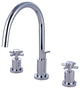 Kingston Brass Widespread Bathroom Faucet With Brass Pop-Up, Polished Chrome