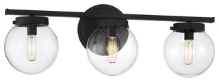 3-Light Bathroom Vanity Light, Matte Black
