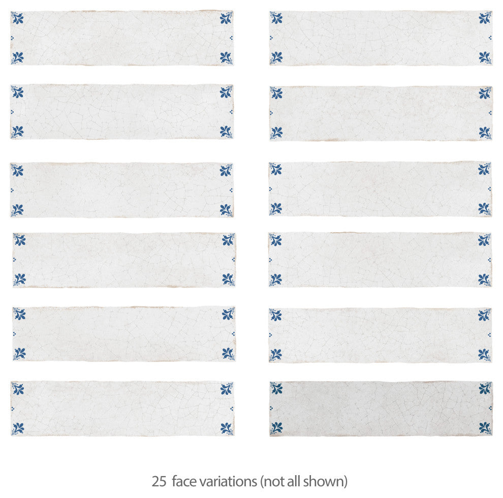Crackle Cream Decor Ceramic Wall Tile, White