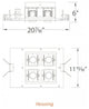LED Precision 2X2-Light Non-IC Housing, 3000K Flood, Universal Input and 0-10V