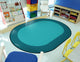 All Around Rug, Teal, Oval, 92"x64"