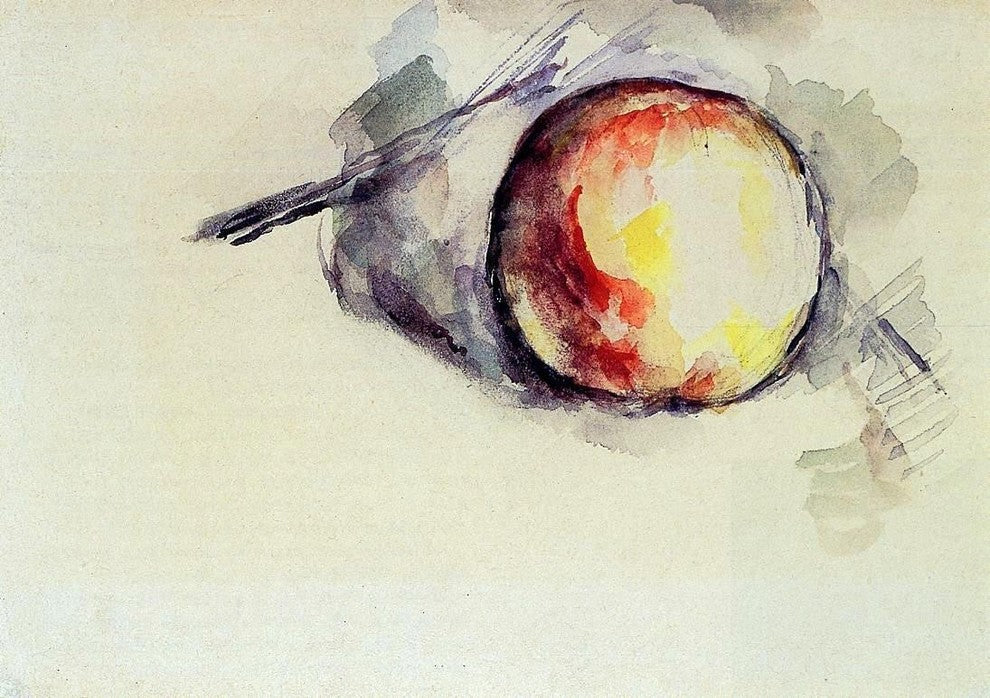 Paul Cezanne Study of an Apple, 18"x27" Gallery Wrapped Canvas Print