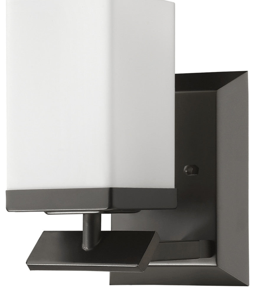 One Light Bronze Frosted Glass Wall Sconce