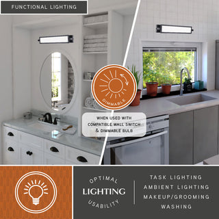 Fremont 27" LED Black Bathroom Vanity Wall Light With Rotating Light