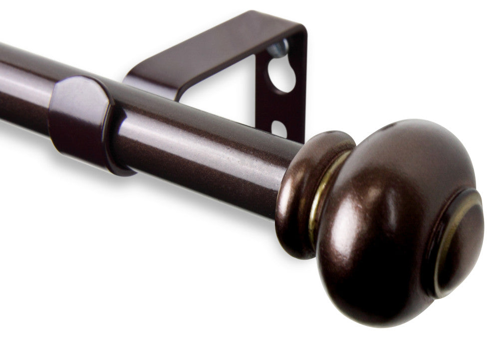 Yolanda Curtain Rod, Cocoa, 18-28"