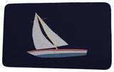 Sail, Sun, & Fun Set Sail Geometric Print Bath Mat, Navy Blue, 17"x24"