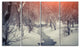 Beautiful Snowfall in City Park, Landscape Canvas Art Print, 48"x28", 4 Panels