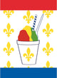 Double Applique Snowball Polyester Large Flag