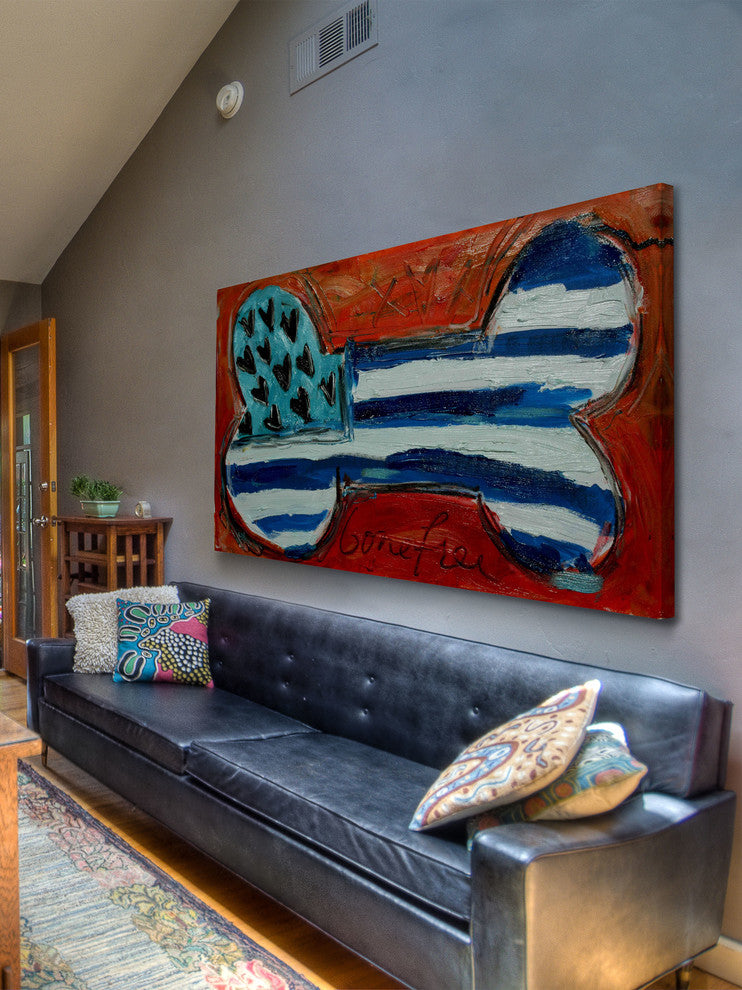 "Orange Bone" Painting Print on Canvas by Tori Campisi