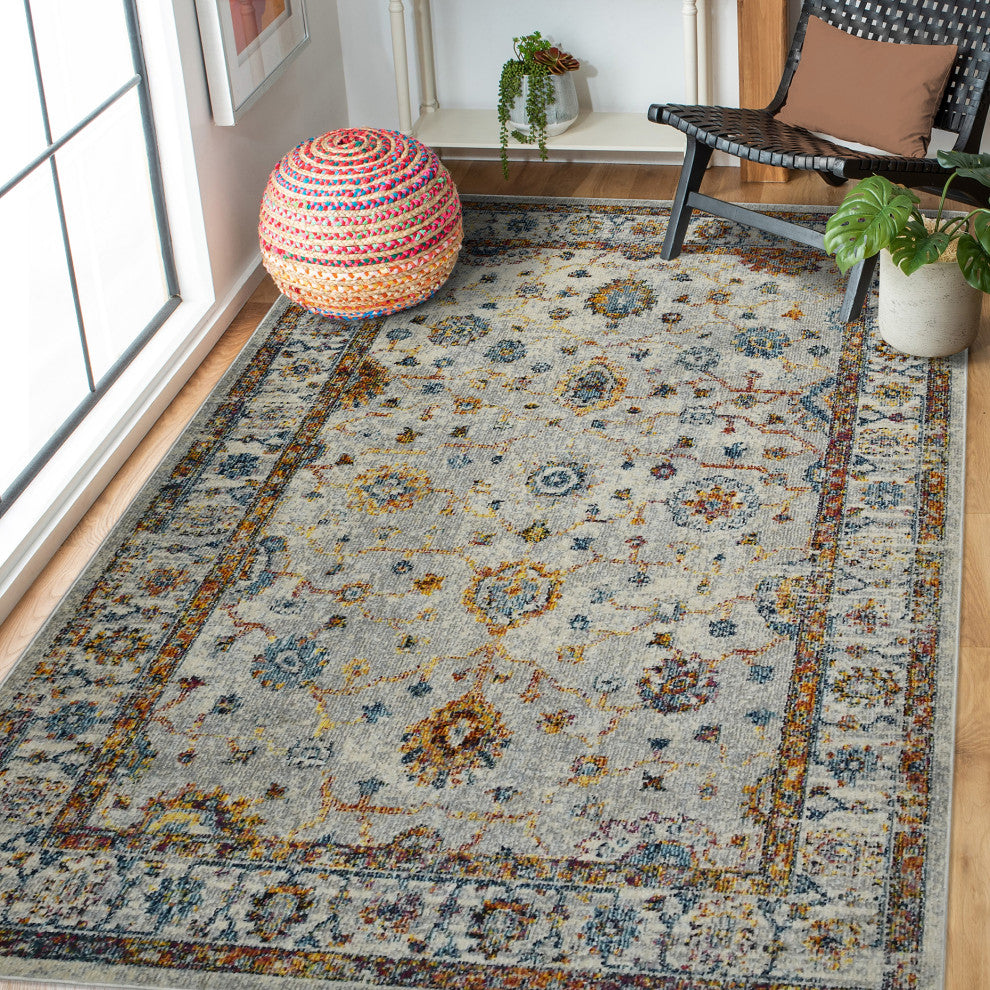 Montana Estrel Area Rug, Ivory, 7'10" x 10'10", Bordered