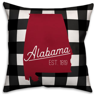 Alabama Buffalo Check 18x18 Spun Poly Pillow