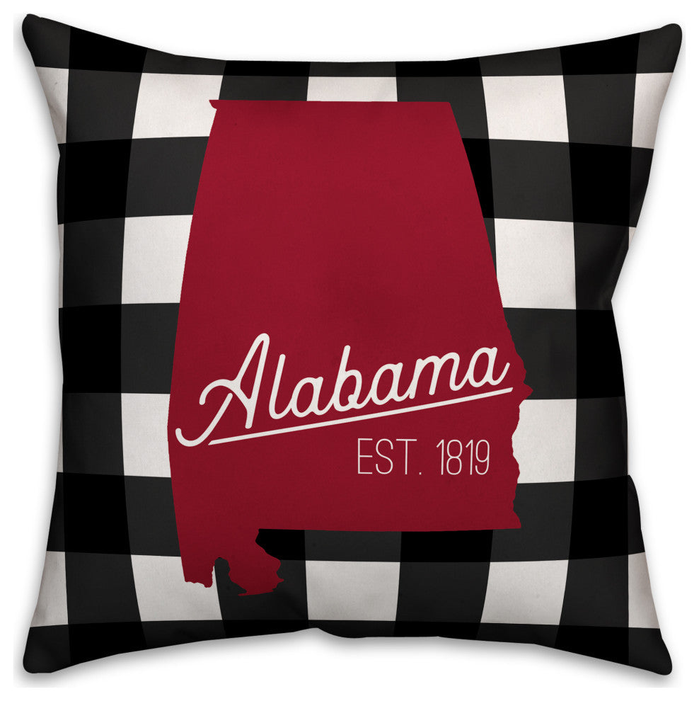 Alabama Buffalo Check 18x18 Spun Poly Pillow