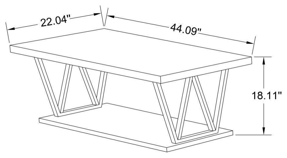 Double-Layer W Coffee Table With Storage
