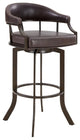 Pharaoh Swivel 30 Auburn Bay and Brown Faux Leather Bar Stool