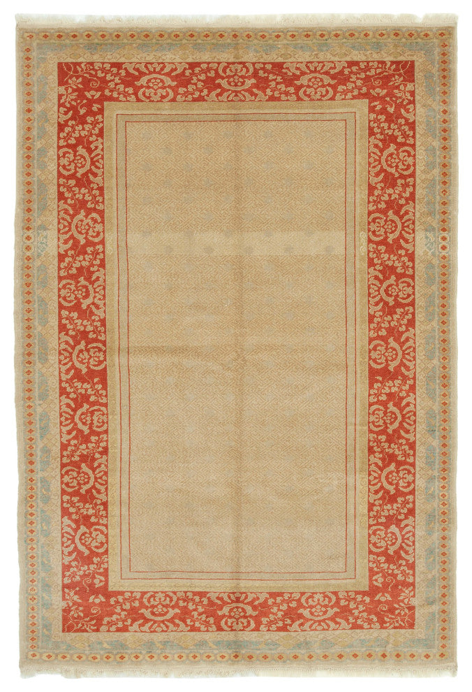 Rug N Carpet - Handwoven Oriental 5' 8" x 8' 4" Wool Oushak Area Rug