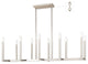 Alpine 10-Light Linear Chandelier, Polished Nickel