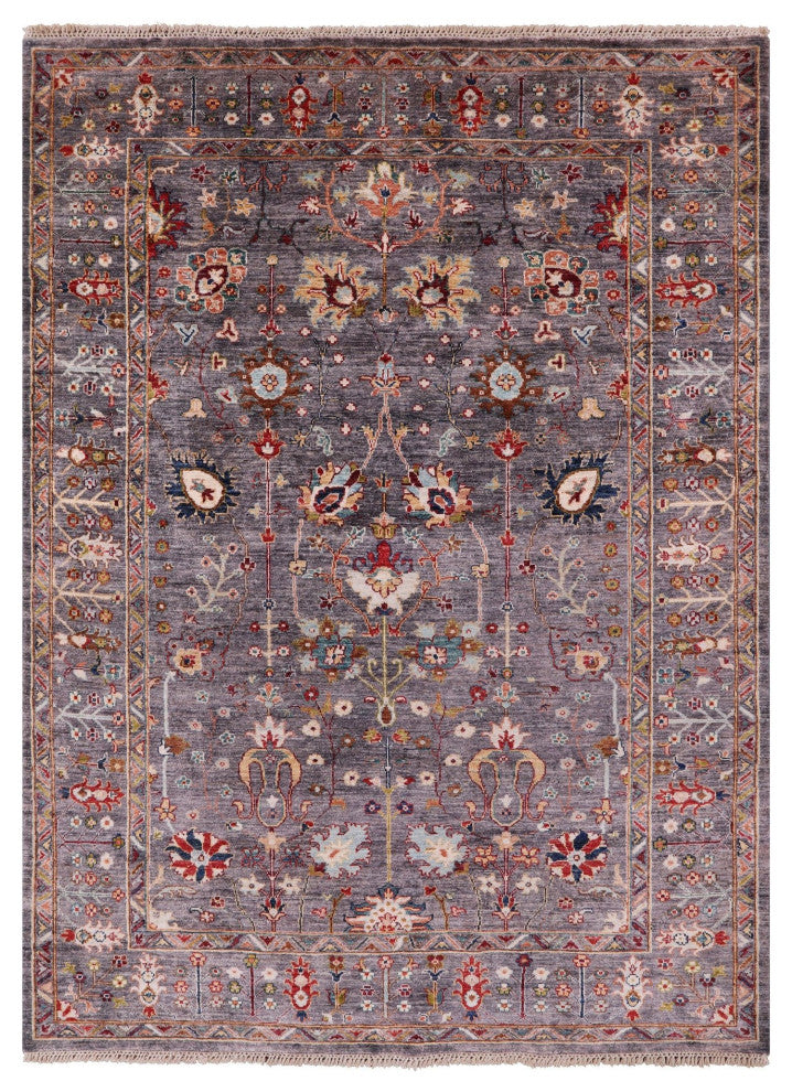 5' 7" X 7' 9" Hand Knotted Persian Tabriz Wool Rug Q7669