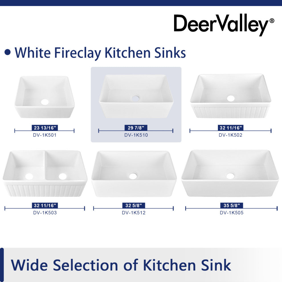 30"L x 18"W Farmhouse Kitchen Sink Single Bowl Kitchen Sink with Sink Grid