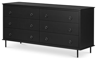 Reagan 6 Drawer Dresser Black