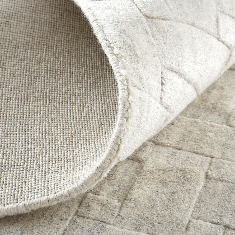 Weave & Wander Tatem Minimal Viscose Rug, White, 3'-6" x 5'-6" Rug