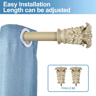 1" Diameter Chilton Curtain Rod, 84"-120", Cottage