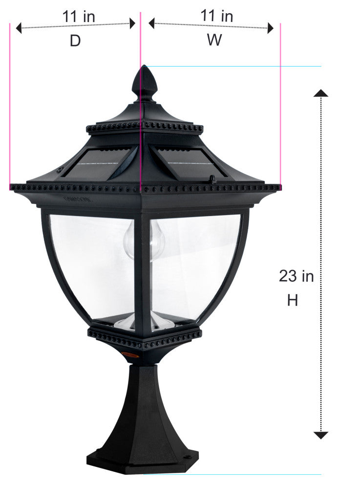 Pagoda Bulb Solar Lamp - Wall/Pier/3" Fitter Mount