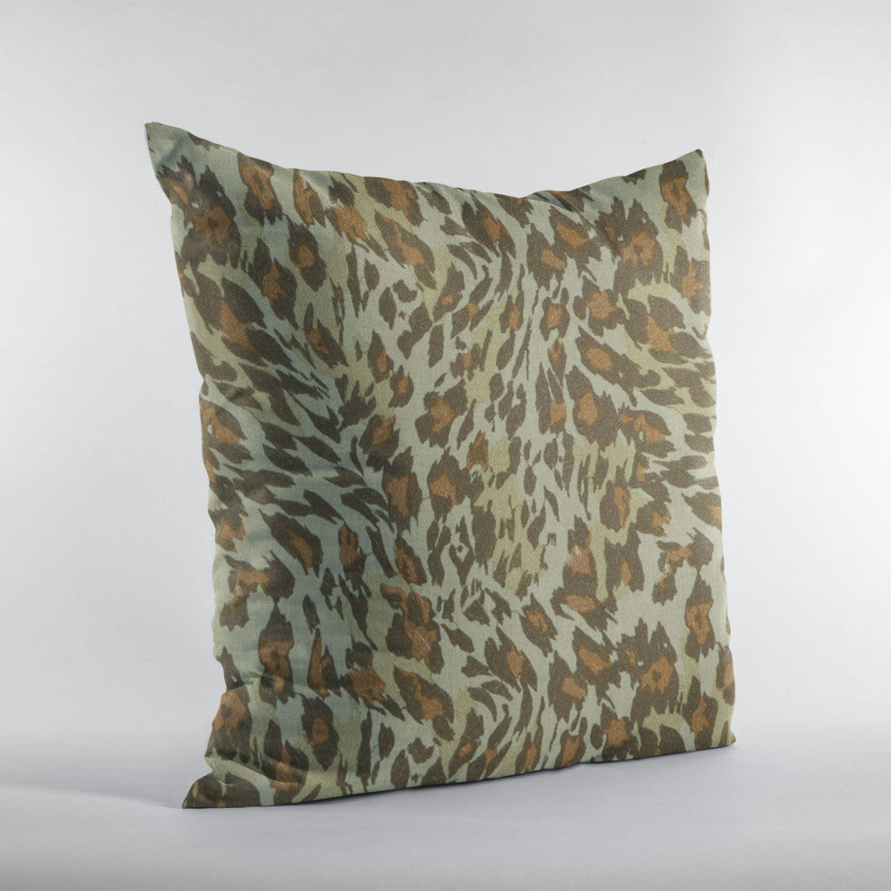 Safari Cheetah Embroidery Luxury Throw Pillow, Double sided 26"x26"