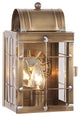 Handcrafted Entry Lantern Sconce, Weathered Brass