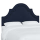 High Arched Headboard With Border, Velvet Ink, Queen