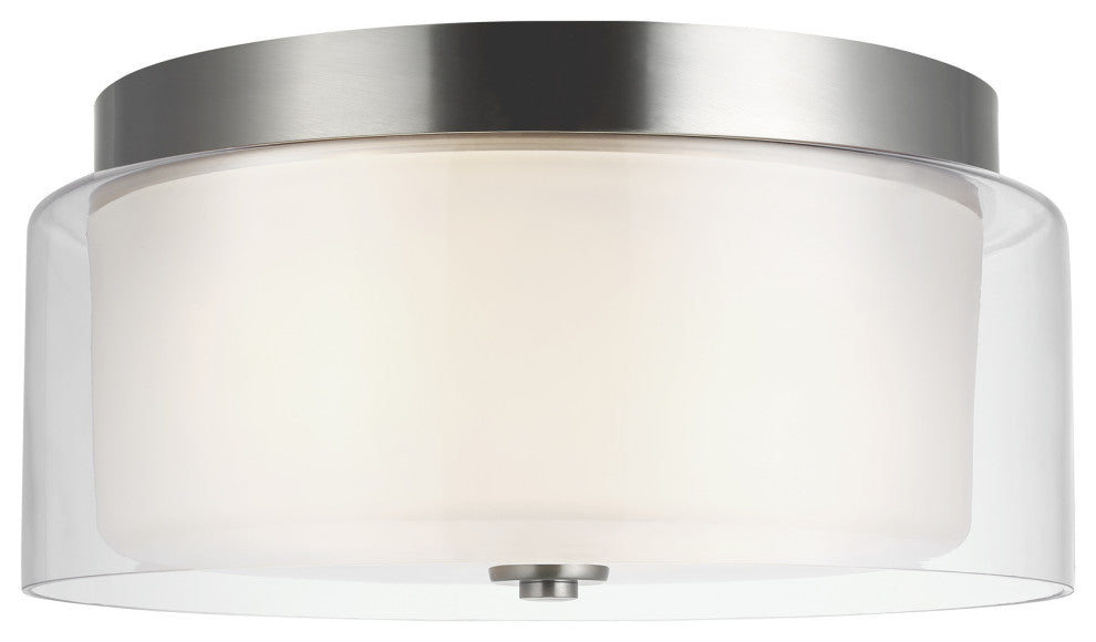 Elmwood Park 2-Light Ceiling Flush Mount, Brushed Nickel